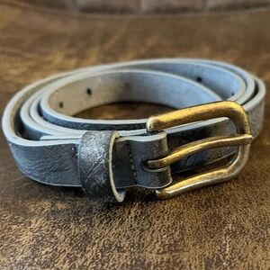 DOROTHY PERKINS Slate Gray Rustic Belt with Brass toned buckle Ladies Size Large
